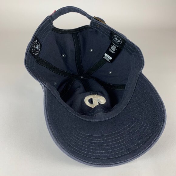 Philadelphia Phillies MLB Navy Blue 47 Brand Clean Up Relaxed Fit Strapback Hat - Picture 4 of 6